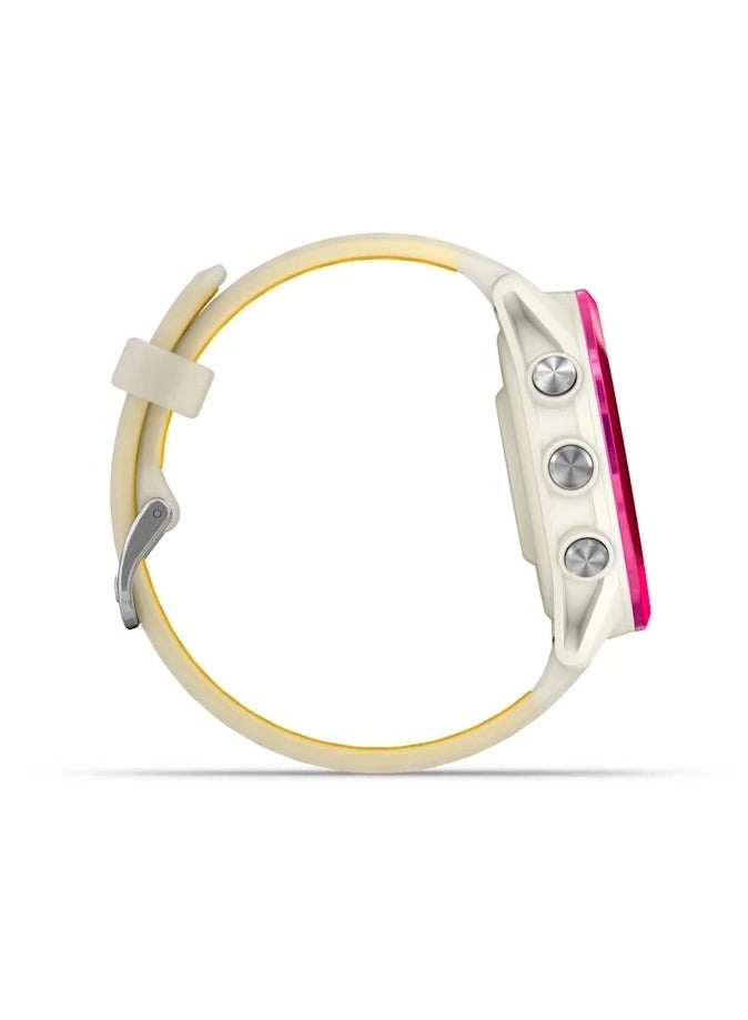 GARMIN Forerunner 570 - 42MM - Raspberry Aluminium with Translucent Bone/Mango  - Up to 10 Days of  Battery life  - 1.2" Amoled Display, Corning Gorilla Glass 3, Heart Rate Monitor, All day stress monitor, Advanced GPS features, Music on your Wrist, iOS and Android compatible Raspberry  - Image 4
