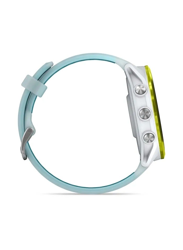GARMIN Forerunner 570 - 47MM - Amp Yellow Aluminium with Translucent Whitestone/Turquoise Band - Up to 11 Days of  Battery life  - 1.4" Amoled Display, Corning Gorilla Glass 3, Heart Rate Monitor, All day stress monitor, Advanced GPS features, Music on your Wrist, iOS and Android compatible Amp Yellow  - Image 4