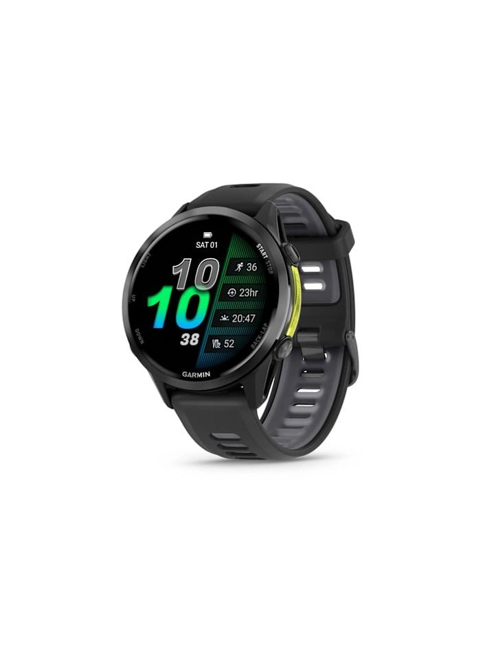 GARMIN Forerunner 970 - 47MM - Carbon Gray DLC Titanium with Black Case and Black/Translucent Whitestone Band - Up to 15 Days of  Battery life  - 1.4" Amoled Display, sapphire crystal, Heart Rate Monitor, All day stress monitor, Advanced GPS features, Super bright LED flashlight, iOS and Android compatible Carbon Grey  - Image 1
