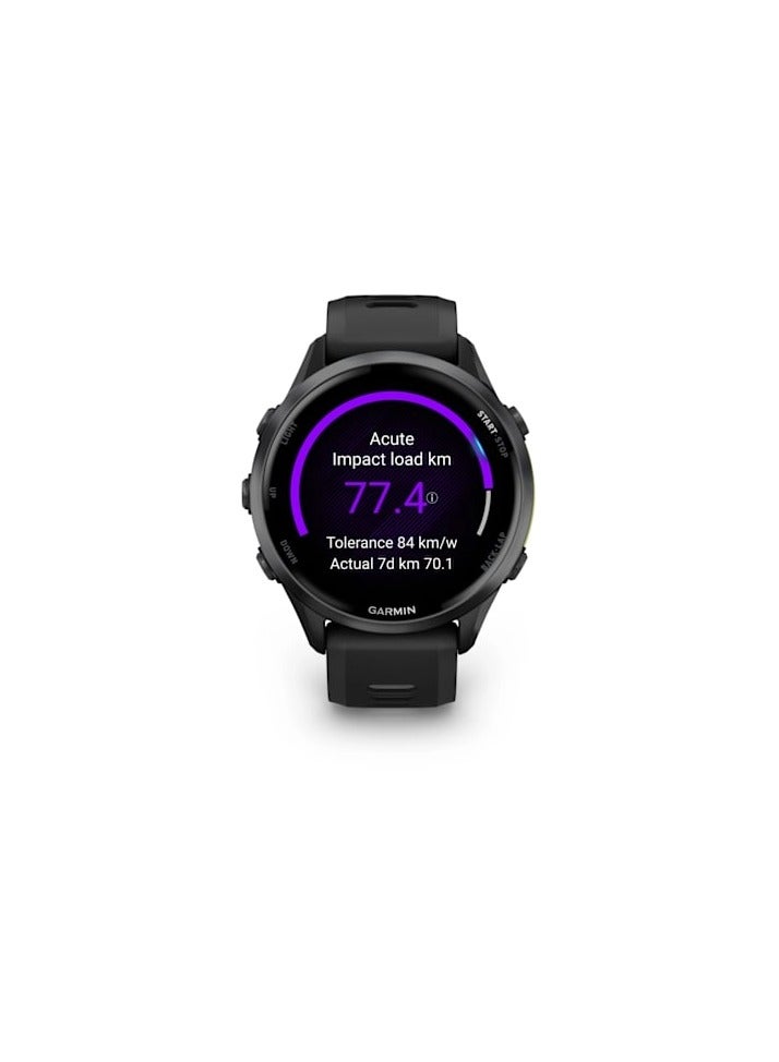 GARMIN Forerunner 970 - 47MM - Carbon Gray DLC Titanium with Black Case and Black/Translucent Whitestone Band - Up to 15 Days of  Battery life  - 1.4" Amoled Display, sapphire crystal, Heart Rate Monitor, All day stress monitor, Advanced GPS features, Super bright LED flashlight, iOS and Android compatible Carbon Grey  - Image 4