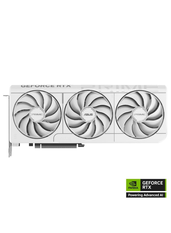 ASUS Prime RTX 5070 OC White 12GB GDDR7 Graphics Card, 2587MHz Boost, 192-Bit, PCIe 4.0, Triple Fan, DLSS 4, Ray Tracing, 1x HDMI 2.1b, 3x DP 2.1, 16-Pin Power, 750W PSU, SFF Ready, 90YV0M19-M0NA00 White  - Image 2