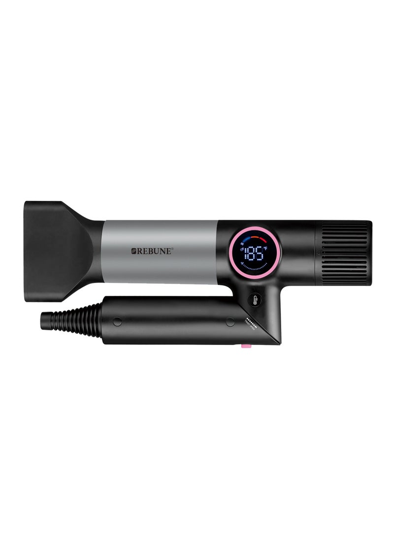 ريبون Ionic Hair Dryer with BLDC Motor Foldable Design 1800W Digital Screen Black and Grey - Image 2