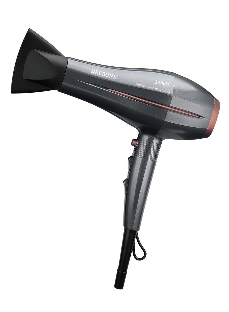 ريبون Professional Hair Dryer 2200W HTDC Technology for constant temperature and hair protection black - Image 1