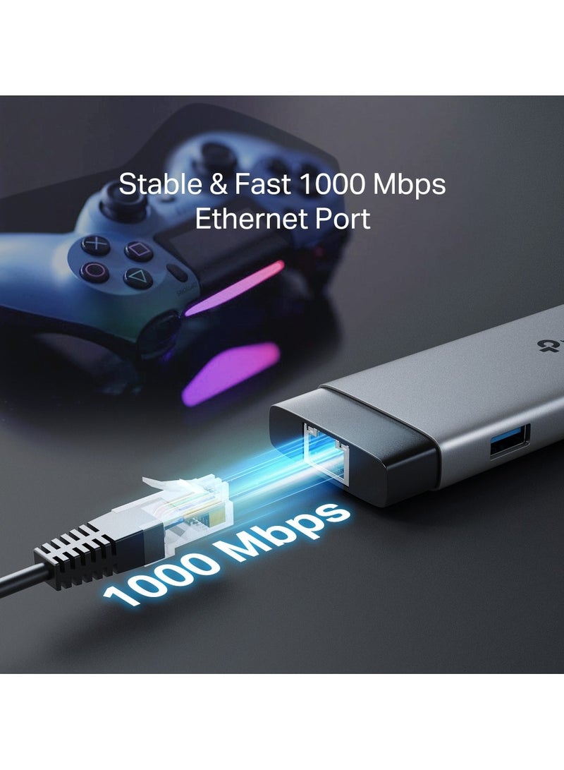 TP-LINK UH9120C USB Type-C 9 in 1 Port Hub|4K HDMI| Gigabit RJ45|SD & microSD| PD 100W|USB 3.0|Plug & Play| Supports Mac, Windows, Linux, iPadOS, iOS, Android, Chrome Grey - Image 4