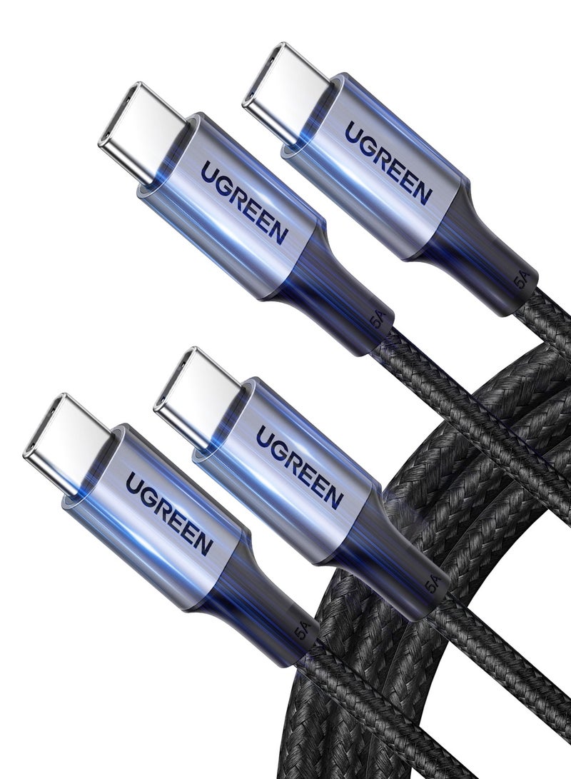 Ugreen 60W Type C Cable 2 Pack 1M Nylon Braided Type C to USB C Cable Compatible For iPhone 16 15 Pro Max iPad Pro Air mini 6 MacBook Pro Air Galaxy S25 S24 S23 Ultra Z Fold Xiaomi Huawei OPPO Vivo Black  - Image 1