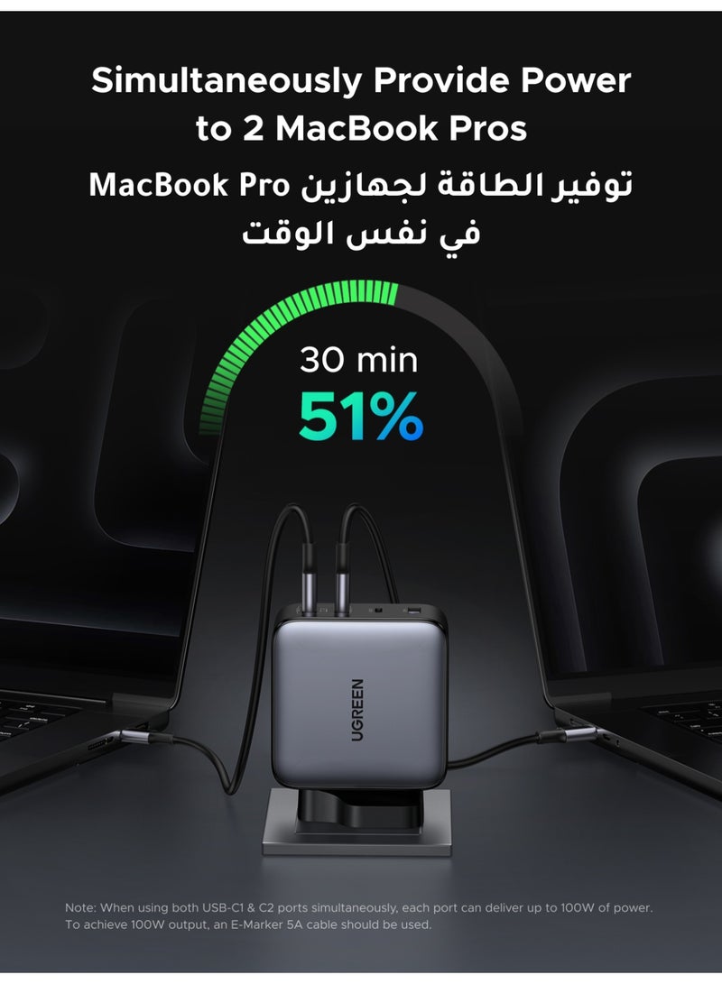 Ugreen Nexode GaN Total 200W Type C Charger Adapter 3C1A Multi Ports 140W Single Port Output Wall Plug Laptop Wall Charger for Two MacBook Pro Simultaneously PD3.1 Supported Built Smart Chip Safe Charging Grey  - Image 4