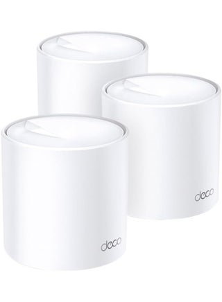 Deco X60 V3.20 Wi-Fi 6 Mesh WLAN Set(3 Pack), AX5400 Dualband Router &Repeater (Range up to 660 m², WPA3, Ideal for Large Homes, Compatible with Amazon Alexa, 6XGigabit Ports) White - pnsku/N70186139V/45/_/1750341126/97d32e58-9ae1-450d-821e-781abcc87ec5