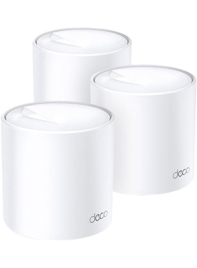 TP-LINK Deco X60 V3.20 Wi-Fi 6 Mesh WLAN Set(3 Pack), AX5400 Dualband Router &Repeater (Range up to 660 m², WPA3, Ideal for Large Homes, Compatible with Amazon Alexa, 6XGigabit Ports) White  - Image 1