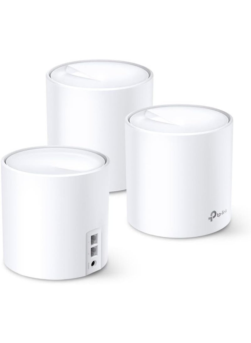 TP-LINK Deco X60 V3.20 Wi-Fi 6 Mesh WLAN Set(3 Pack), AX5400 Dualband Router &Repeater (Range up to 660 m², WPA3, Ideal for Large Homes, Compatible with Amazon Alexa, 6XGigabit Ports) White  - Image 3