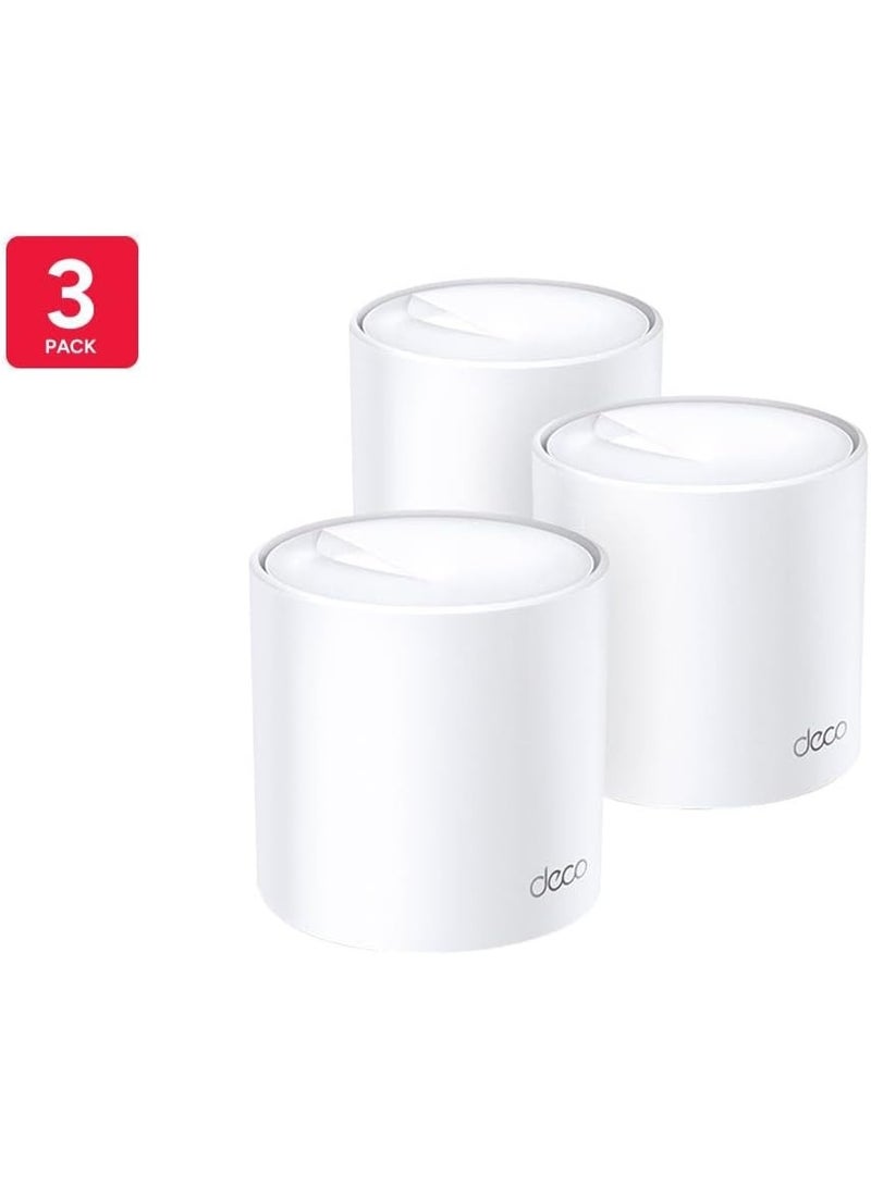 TP-LINK Deco X60 V3.20 Wi-Fi 6 Mesh WLAN Set(3 Pack), AX5400 Dualband Router &Repeater (Range up to 660 m², WPA3, Ideal for Large Homes, Compatible with Amazon Alexa, 6XGigabit Ports) White  - Image 2