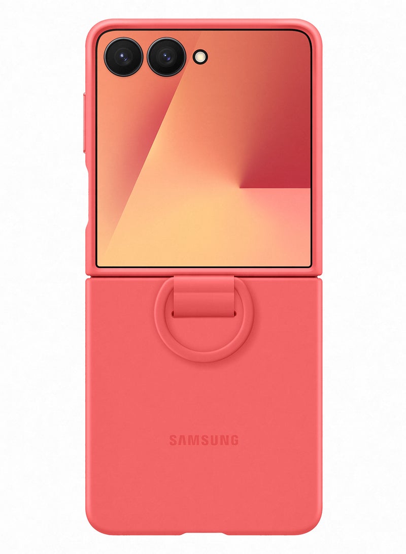 Samsung Galaxy Z Flip7 Silicone Ring Case - Red - Image 4
