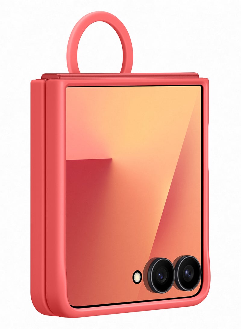 Samsung Galaxy Z Flip7 Silicone Ring Case - Red - Image 3