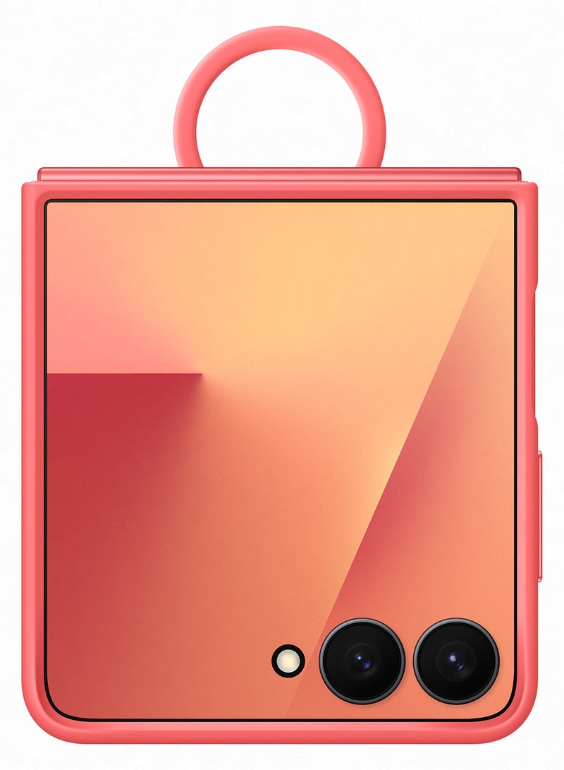 Samsung Galaxy Z Flip7 Silicone Ring Case - Red - Image 2