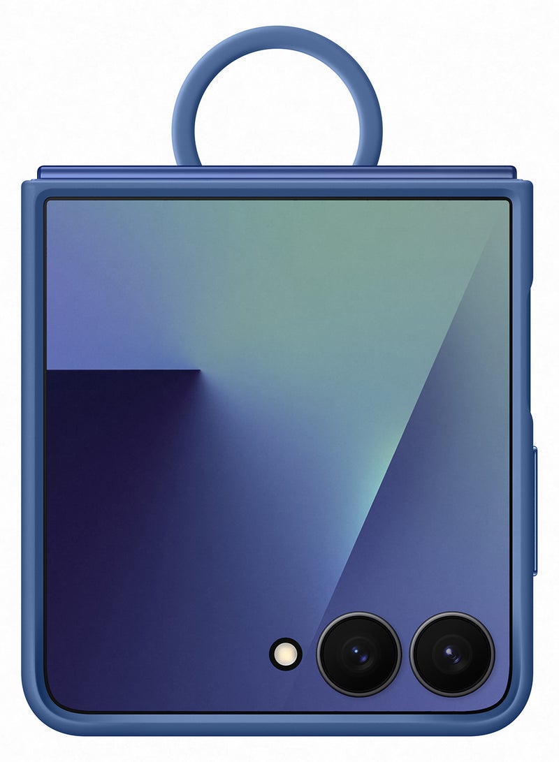 Samsung Galaxy Z Flip7 Silicone Ring Case - Blue - Image 2