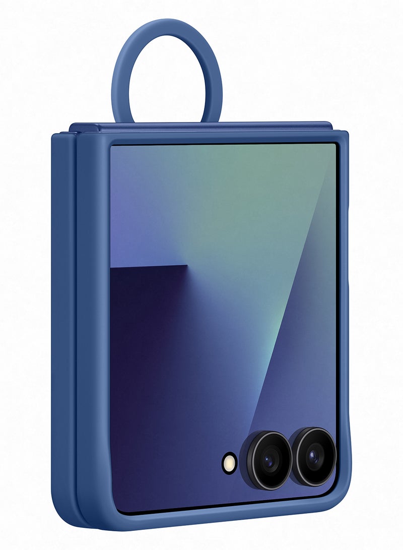 Samsung Galaxy Z Flip7 Silicone Ring Case - Blue - Image 3