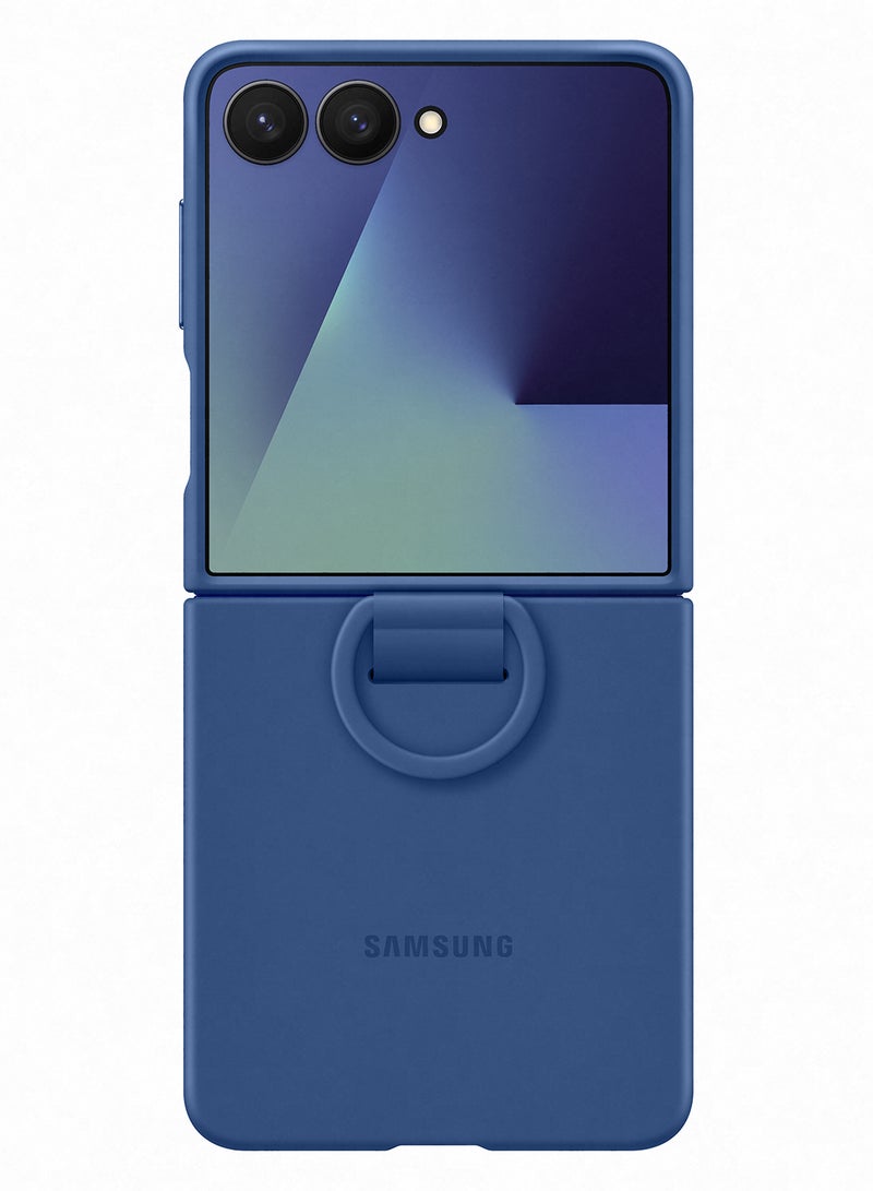 Samsung Galaxy Z Flip7 Silicone Ring Case - Blue - Image 4