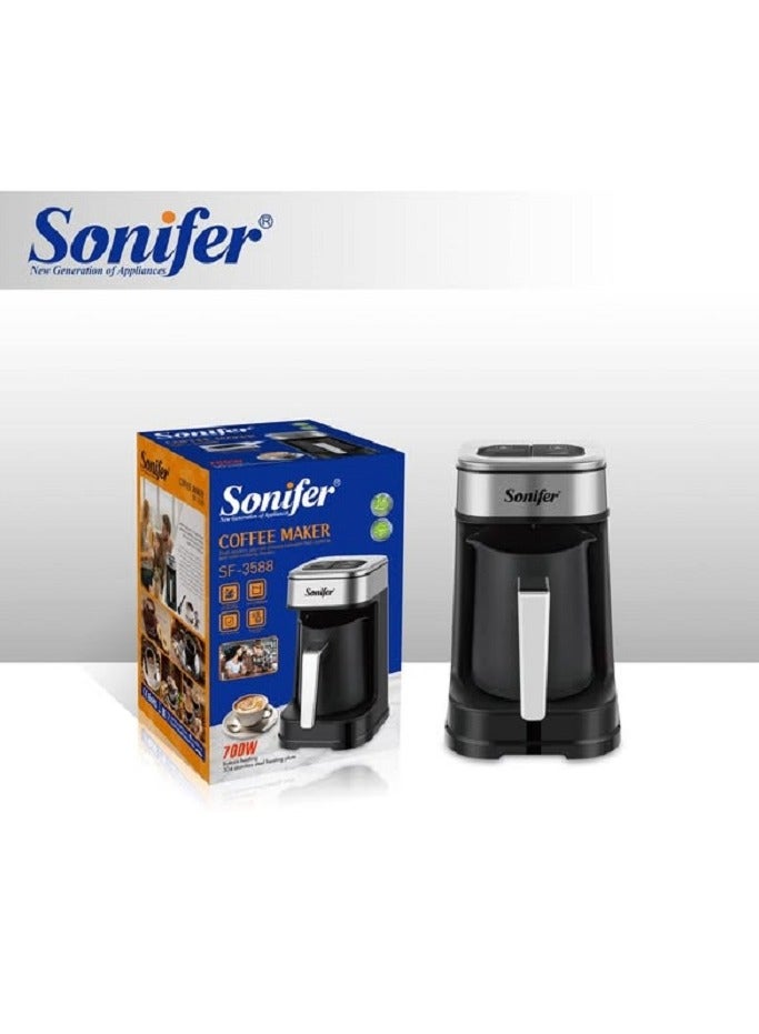 سونفير Coffee Maker/2 Modes Fast+Slow/Unti Dry-Burning 25 ml 700 W SF-3588 BLACK - Image 3