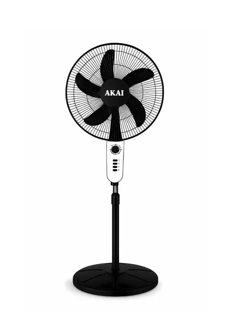 أكاي Stand Fan 18 Inches 3 Speeds 5 Blades 1 Years Warranty 65 W AK-18SA (White) white - Image 1