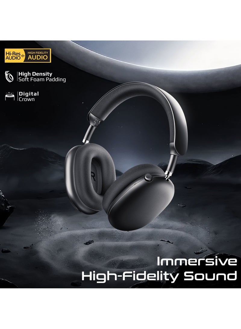 PROMATE High-Fidelity Over-Ear Wireless Headphones  With Dynamic Head Tracking, Advanced Hybrid Active Noise Cancellation, Immersive 360° Spatial Audio, 40-Hour Battery Life, Serene black - Image 2