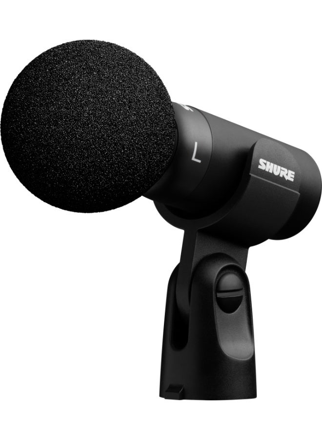 Shure MoveMic 88+ Wireless Microphone - Professional Audio Recorder for Film/Field Recording Interviews, Stereo Mic 4 Polar Patterns | Compatible with iOS/Android via Motiv App MV88+W-Z6 black  - Image 4