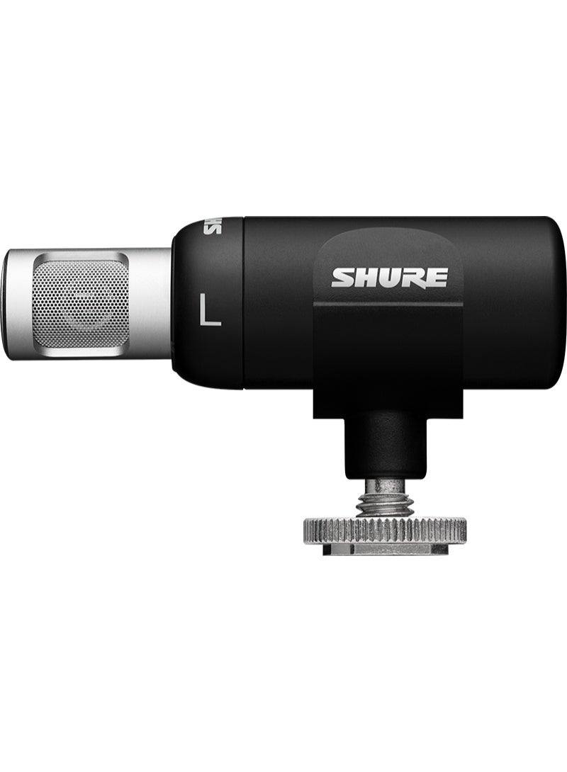 Shure MoveMic 88+ Wireless Microphone - Professional Audio Recorder for Film/Field Recording Interviews, Stereo Mic 4 Polar Patterns | Compatible with iOS/Android via Motiv App MV88+W-Z6 black  - Image 2
