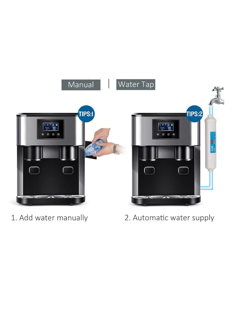 دي إل سي  3-in-1 Ice Maker Machine Fast Ice Cubes, Crushed Ice & Cold Water – 18KG/24H, 150W Portable Automatic Ice Maker for Home, Office & Party 1800 ml 150 W 37563 Black  - Image 4