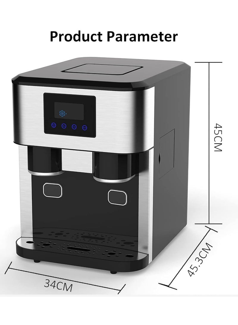 دي إل سي  3-in-1 Ice Maker Machine Fast Ice Cubes, Crushed Ice & Cold Water – 18KG/24H, 150W Portable Automatic Ice Maker for Home, Office & Party 1800 ml 150 W 37563 Black  - Image 3