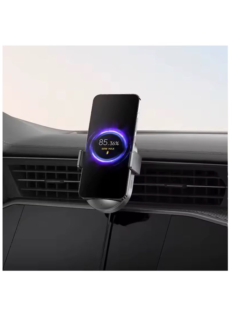 Xiaomi New Mi 50W Max Car Wireless Charger Set DC-jack/Type-C Dual Input Independent Air Cooling Black - Image 3