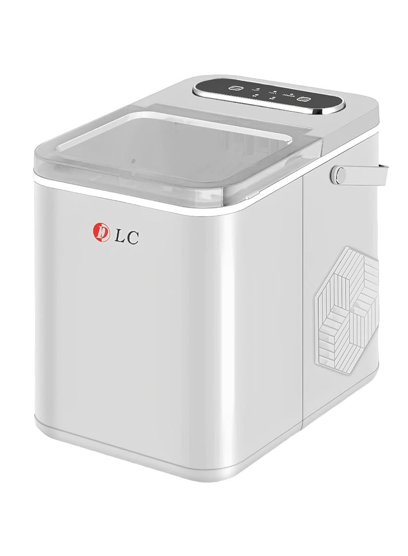 DLC Portable Ice Maker Machine 1.4L Water Tank, 9 Ice Cubes per Cycle, 105W, Includes Ice Scoop & Basket, Smart Control Panel – for Home, Office, Camping (White) 1.4 L 105 W 37565 white  - Image 1