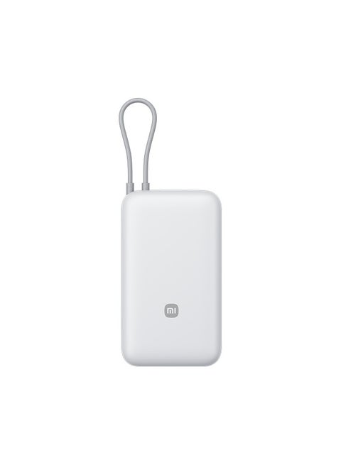 20000 mAh XIAOMI 20000mAh 22.5W Power Bank with Built-in USB-C Cable, 3-Port Fast Charging, Dual Input/Output, for iPhone 15 16 Pro Max - White White