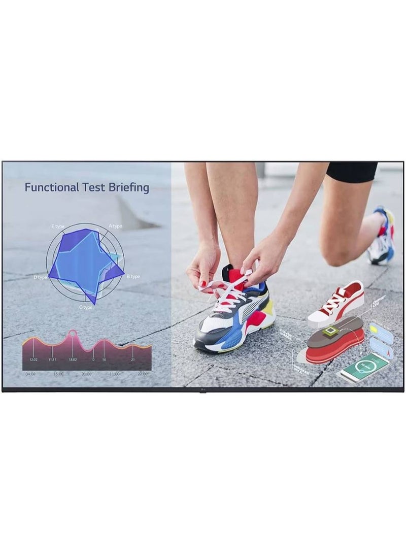 LG 55 Inch 4K UHD IPS Smart Commercial Display, WebOS 6.0 Platform, 400nit Brightness, 60Hz Refresh Rate, 8ms Response Time, 16:9 Aspect Ratio, 1.07 Billion Colors, Built-in Speakers, 24/7 Operation, HDMI/USB/LAN/RS232 Connectivity, Mount Included, 55UL3J Black - Image 1