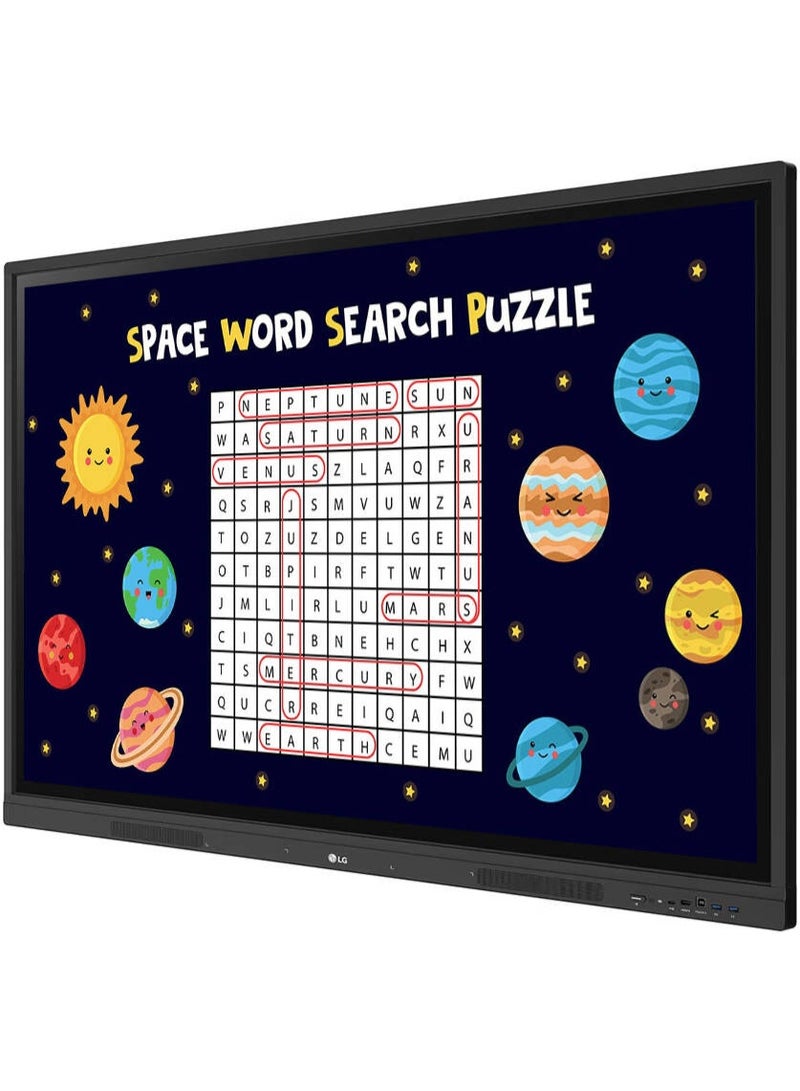 LG 75TR3DK-B 75" 4K UHD Interactive Display, IPS Touch, 60Hz, 8ms, Quad Core A55, 36GB Storage, 4GB RAM, HDMI/USB/LAN/Wi-Fi, Mount Included, Black black - Image 2