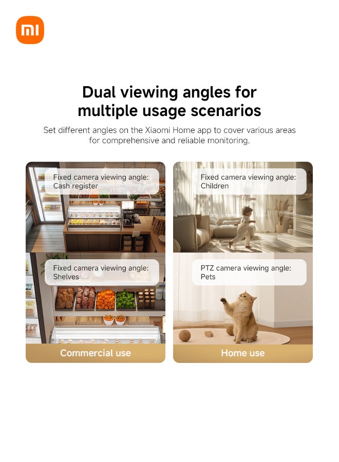 Xiaomi Smart Camera C500 Dual | Dual camera AI detection | Dual 4MP lens for ultra-HD | WiFi 6 | White - Image 2