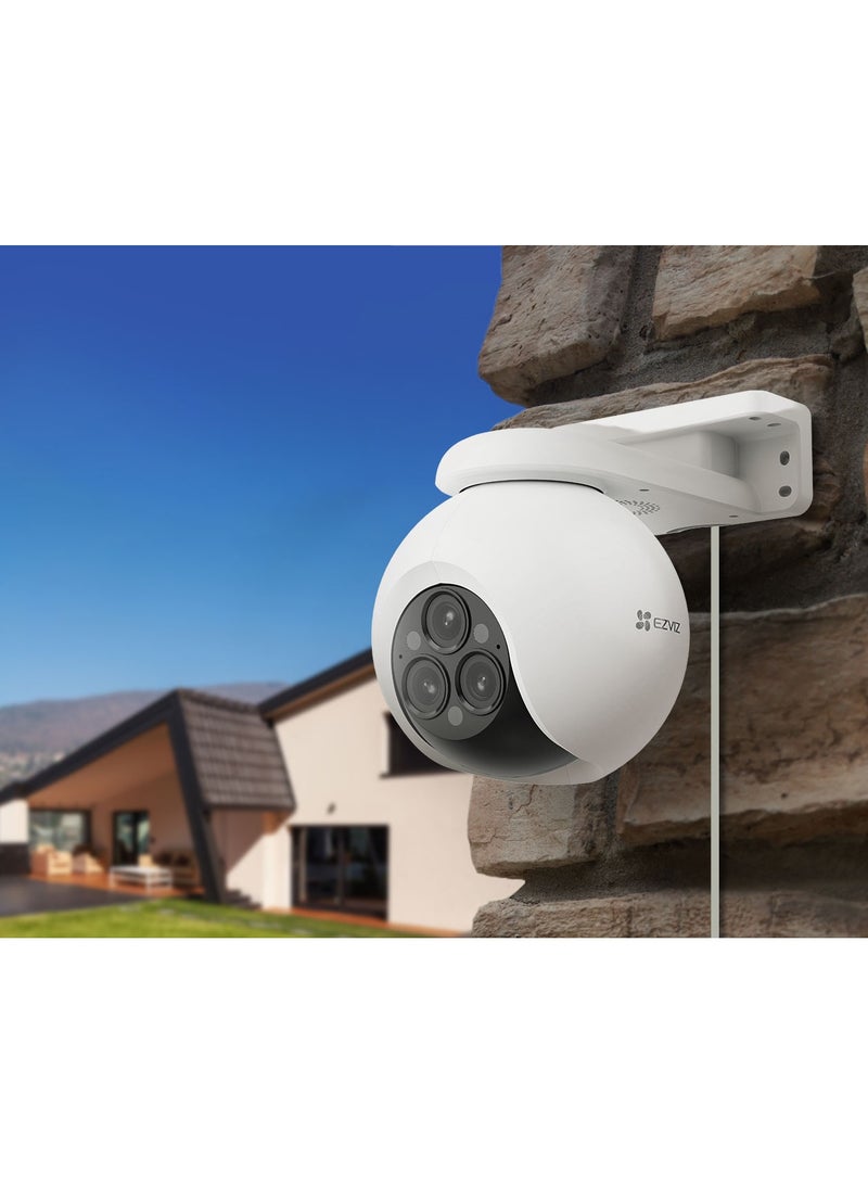 EZVIZ Triple Lens Outdoor Wi-Fi Camera, 3×2K+ 360° Security Outdoor Camera Wireless, Colour Night Vision, AI Person/Vehicle Detection, 12× Zoom, Siren, Waterproof, H80f  - Image 4