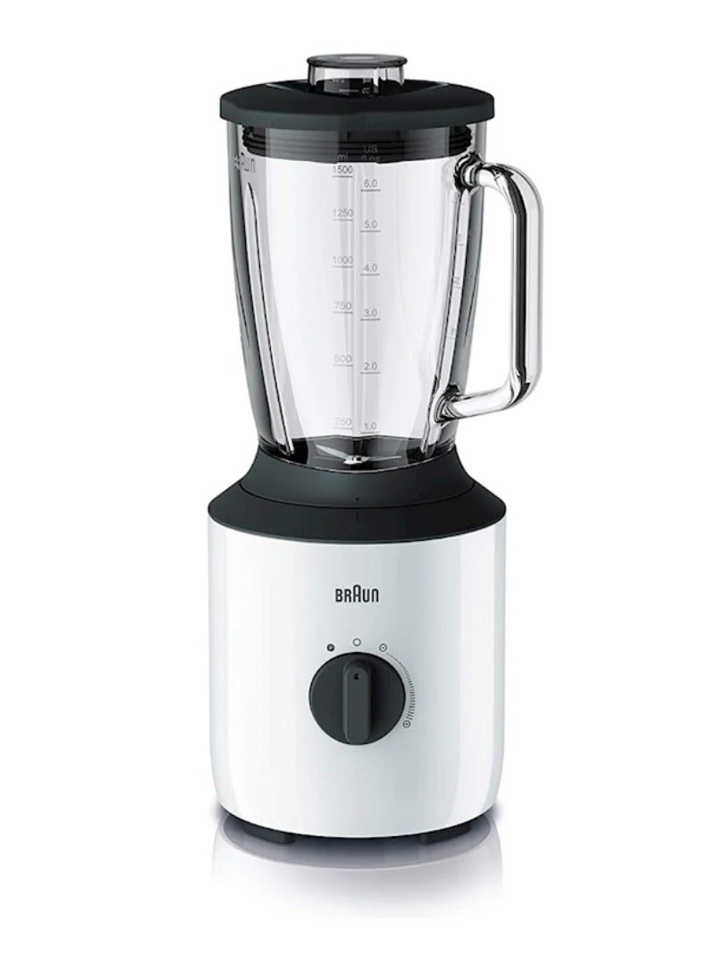 براون PowerBlend 3 JB3150WH, 1.5L Working Capacity Tabletop Blender, 800 Watts, Pulse Function, Dishwasher Safe, White 1.5 L 800 W JB3150WH white  - Image 1