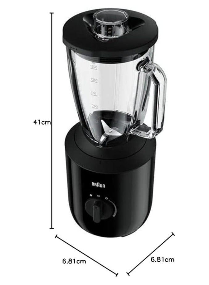 براون PowerBlend 3 JB3150, 1.5L Working Capacity Tabletop Blender, 800W, Pulse Function, Dishwasher Safe, Black 1.5 L 800 W JB3150BK black  - Image 3