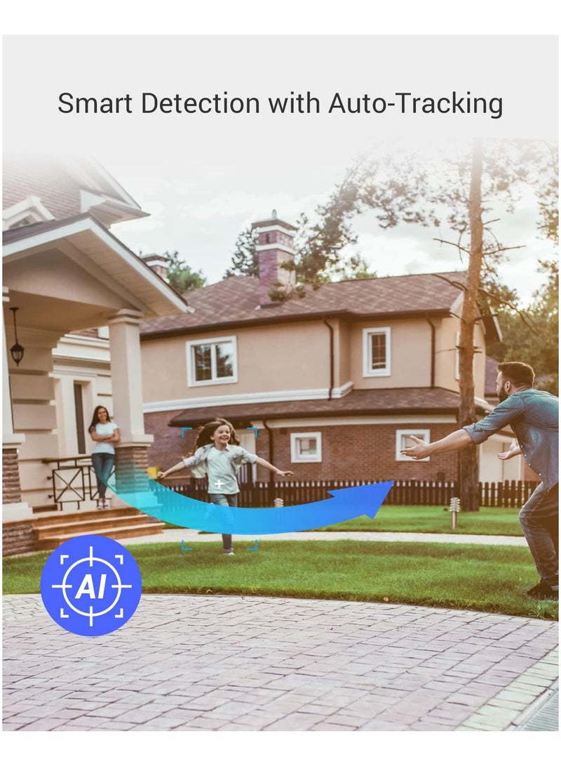 إيزفيز 2K Security Camera Outdoor Wireless, 360° PTZ Auto Tracking, Color Night Vision, WIFI Camera Surveillance Exterior Home, Human Detection, Two Way Audio, Alexa,10400mAh, CB8 Kit with Solar Panel  - Image 4