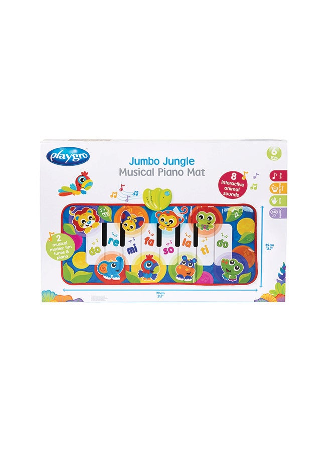 playgro Jumbo Jungle Musical Piano Mat – Engaging Baby Toy For Development And Sensory Play, 6+ Months 79x35cm - Image 5