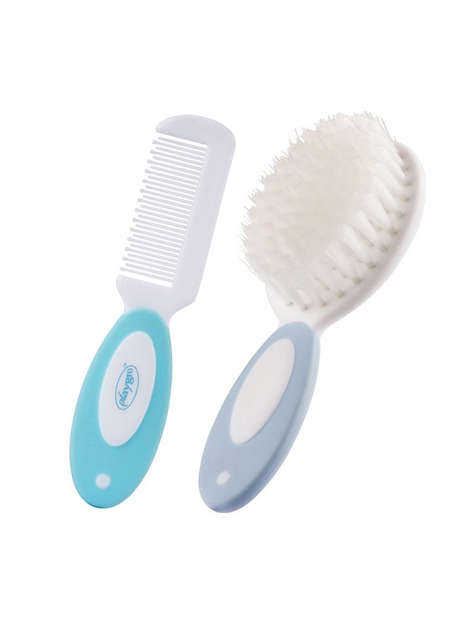 playgro Gentle Brush & Comb Set for Babies, Soft Bristles, Easy Grip, Pain-Free Grooming, Hygienic Care, From Birth, Unisex, Pastel Colors  - Image 3
