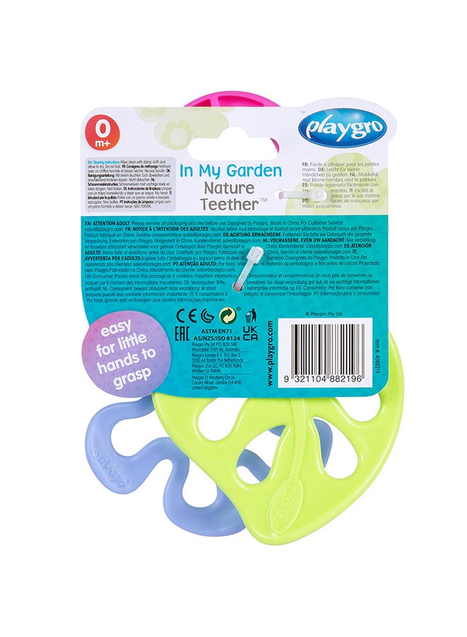 بلاي غرو مجموعة عضاضات الطبيعة، أشكال مستوحاة من الحديقة، ملمس لتخفيف الألم، مهدئ للثة، سهل التنظيف، من 3 أشهر، للجنسين، متعدد الألوان - Image 2