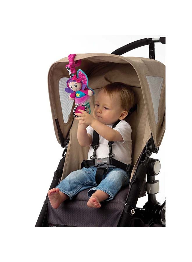 بلاي غرو لعبة عربة الأطفال فاي ري دنجلي دانغلي فلوص للتحفيز الحسي، المهارات الحركية الدقيقة، عضاضة للأطفال، جرس ولعبة قماشية، للأعمار من 0 شهرًا فما فوق، وردي/أزرق - Image 4