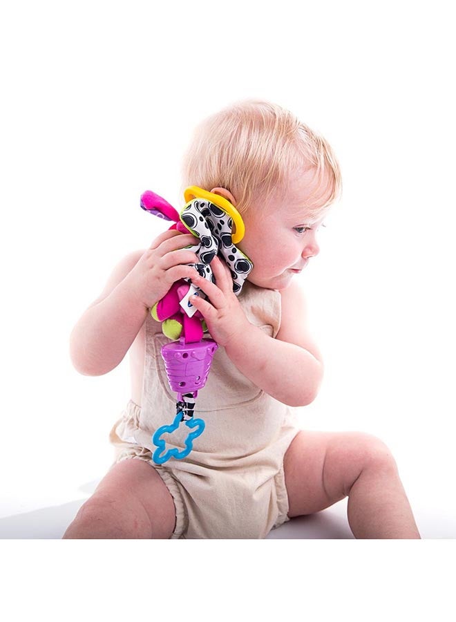 playgro Musical Pullstring Bunny Toy for Babies, Infant Stroller & Cot Companion - Soothing Melodies, Plush, Woven, & Hard Textures, Teaches STEM Educational Principles, Clip Attachments, Multicolor  - Image 4