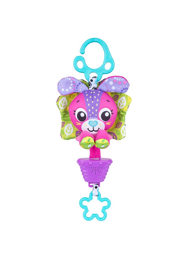 playgro Musical Pullstring Bunny Toy for Babies, Infant Stroller & Cot Companion - Soothing Melodies, Plush, Woven, & Hard Textures, Teaches STEM Educational Principles, Clip Attachments, Multicolor  - Image 2