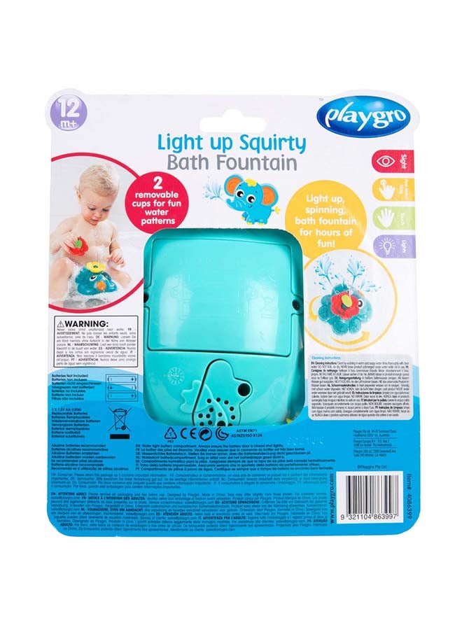 playgro Light up and Squirty Bath Fountain, Interactive Elephant Bath Toy with LED Light and Water Spray - Enhances Coordination, With Interchangeable Cups, For Infants and Toddlers, Multicolor  - Image 2