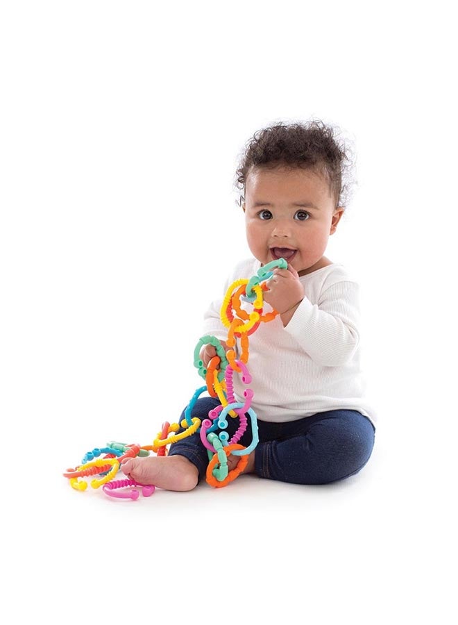 playgro Loopy Links New (BD) - Ring Chain for Sensory Fun, Attachable Links, From 3 Months, Unisex, Bright Mix  - Image 4
