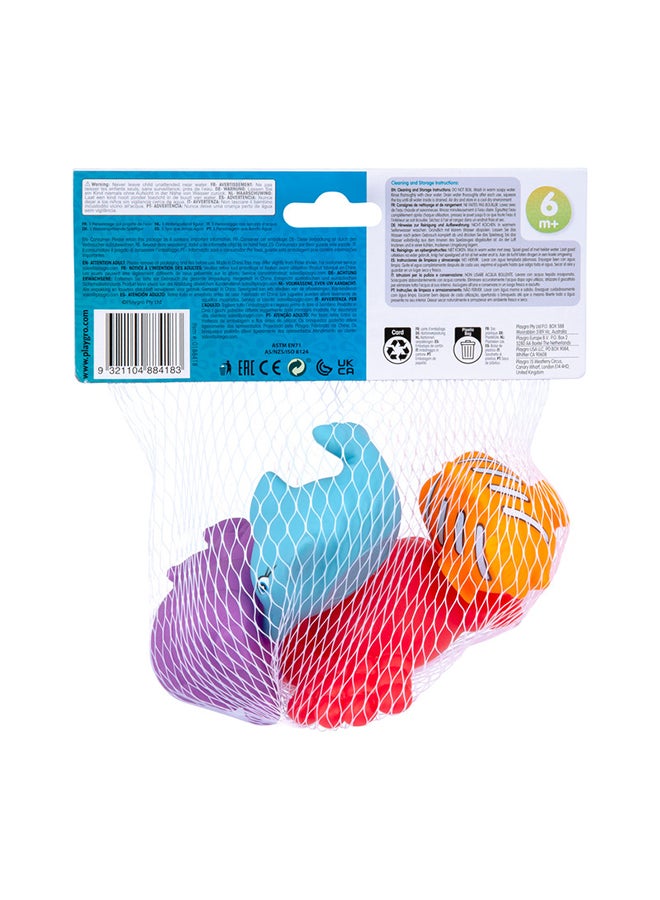 بلاي غرو Under The Sea Squirtees - Refreshed Bath Toys, Fill & Squirt Sea Characters for Water Play, From 6 Months, Unisex, Aquatic Colors  - Image 2