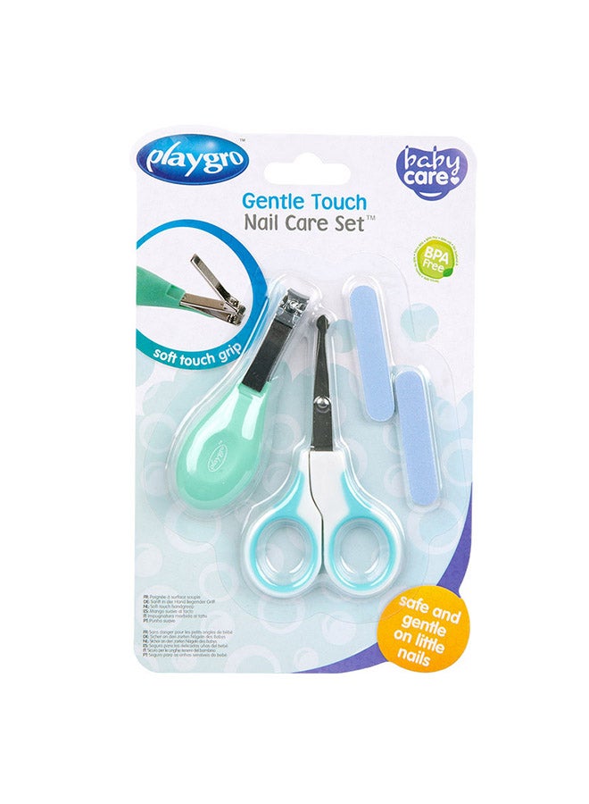 playgro Nail Care Set for Infants, Rounded Edges, Easy Grip, Includes Emery Boards, Safe Trimming, From Birth, Unisex, Soothing Colors  - Image 1