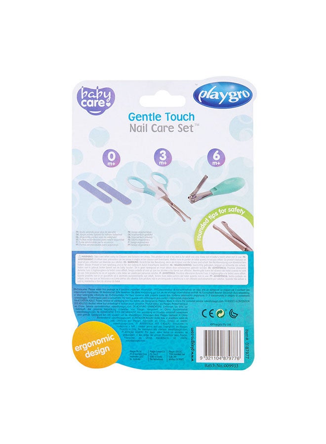 playgro Nail Care Set for Infants, Rounded Edges, Easy Grip, Includes Emery Boards, Safe Trimming, From Birth, Unisex, Soothing Colors  - Image 2