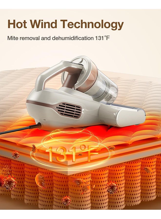 Jimmy Mattress Vacuum Cleaner, Bed Vacuum with UV & Ultrasound, High Heating, Smart Dust Sensor, 15Kpa Powerful Suction, Lightweight, Deep Clean Dust and Pet Hair in One Go 400 ml 600 W BX6 Lite Beige  - Image 4
