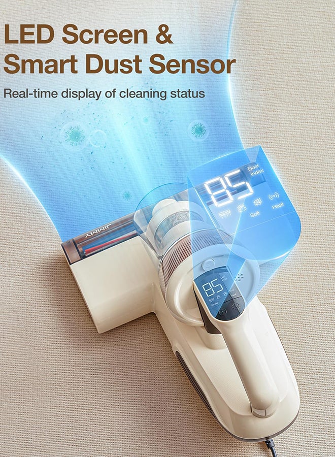 Jimmy Mattress Vacuum Cleaner, Bed Vacuum with UV & Ultrasound, High Heating, Smart Dust Sensor, 15Kpa Powerful Suction, Lightweight, Deep Clean Dust and Pet Hair in One Go 400 ml 600 W BX6 Lite Beige  - Image 5